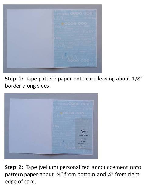 new baby card instructions