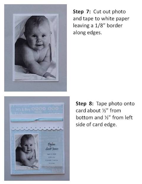 new baby card instructions