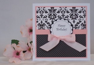 handmade birthday card idea black pink