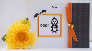 handmade halloween card skeleton boo