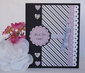 make greeting cards - thank you purple and black