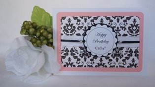 home made greeting cards birthday pink black