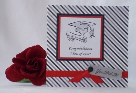 handmade graduation card red black