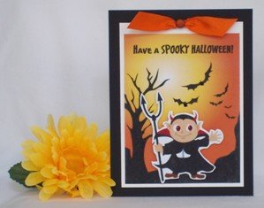 handmade halloween card vampire orange black