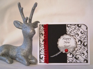 greeting card ideas new year red black