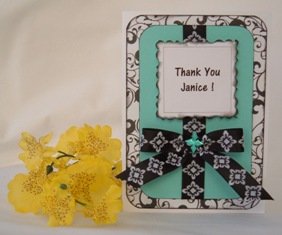 thank you card ideas teal black